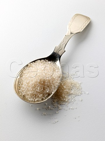 Caddy spoon of unrefined cane sugar