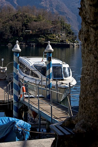 Cruiser moored at Ossuccio Lake Como Lombardy Italy