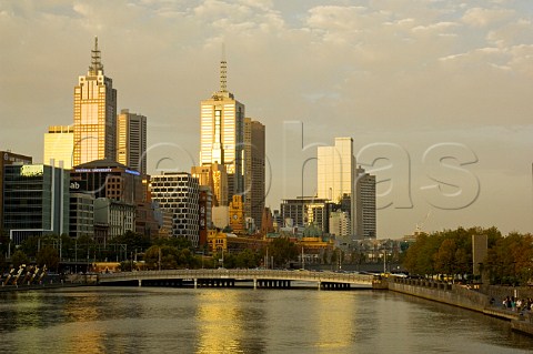 City skyline and Yarra River Melbourne Victoria Australia