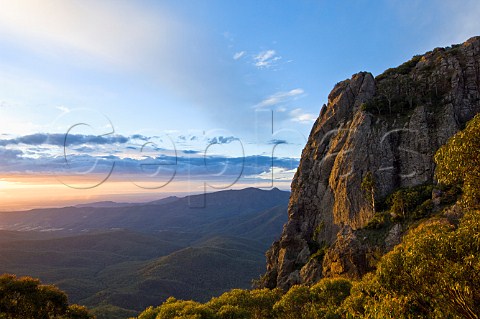 West Kaputar Rocks at sunset Mount Kaputar National Park New South Wales Australia
