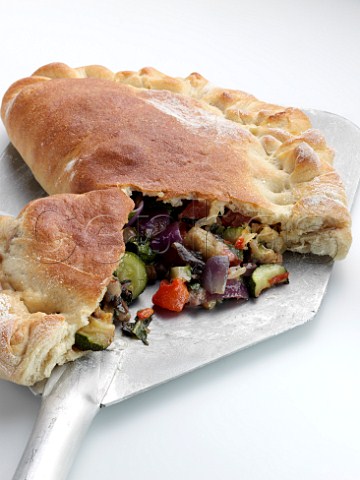 Italian vegetarian spinach and ricotta calzone