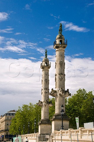 Pillars at the entrance of Place des Quinconces Bordeaux Gironde France