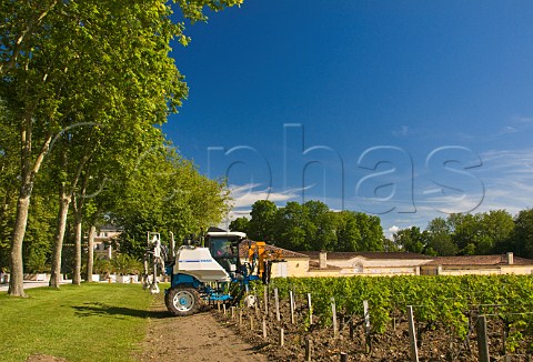 Spraying vines at Chteau Margaux Margaux Gironde France Bordeaux  Mdoc