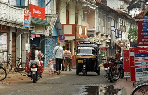 Tourists and locals in Fort Cochin Kochi Cochin Kerala India