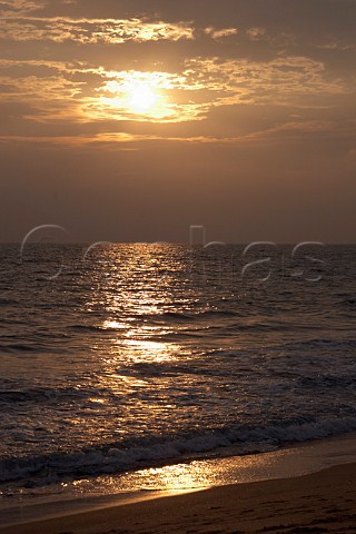 Sunset over Lakshadweep Sea off the Costa Malabari beach near Kannur Cannanore on the CochinMysore  CochinGoa route North Kerala India