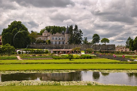 Chteau LafiteRothschild viewed over its gardens Pauillac Gironde France Pauillac  Bordeaux