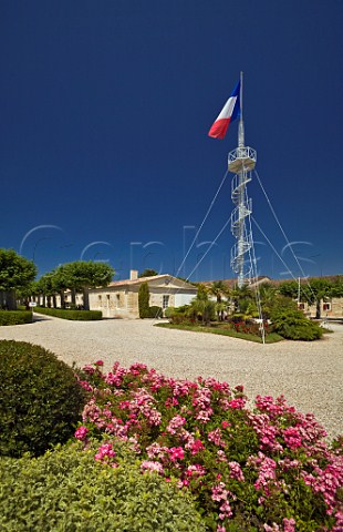 Flag pole in courtyard of Chteau Montrose StEstphe Gironde France StEstphe  Bordeaux