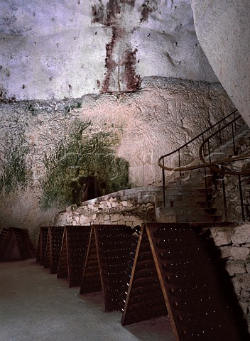 Pupitres in one of the crayres 4thcentury GalloRoman chalk quarries of Champagne Ruinart Reims Marne France