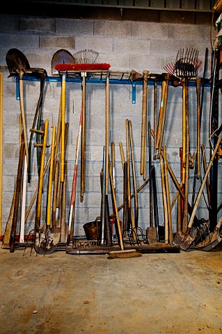 Tools for working the biodynamic vineyards of Domaine Marcel Deiss Bergheim HautRhin France Alsace