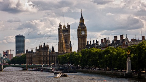 Big Ben and the Houses of Parliament across the River Thames London