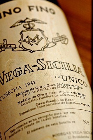 Bottle of Vega Sicilia Unico 1941 Valbuena de Duero Castilla y Len Spain Ribera del Duero