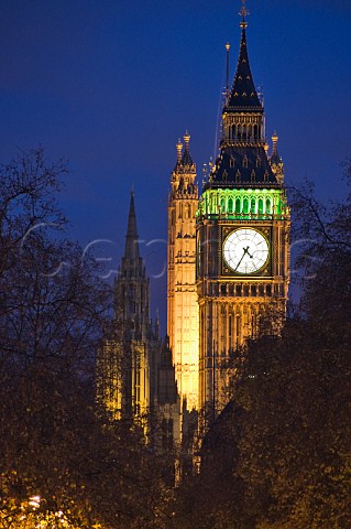 Big Ben and the Houses of Parliament at dusk Westminster London