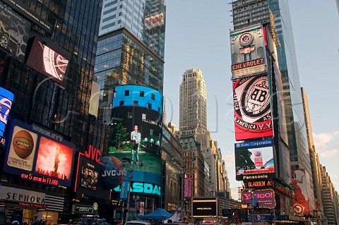 LCD plasma and neon displays in Times Square New York USA