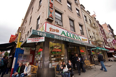 Exterior of Alleva delicatessen Little Italy Lower East Side New York USA