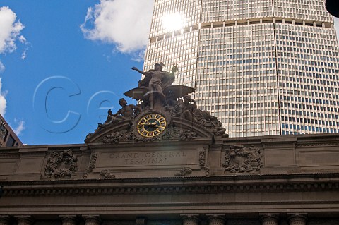 Clock over the main entrance to Grand Central Station New York USA