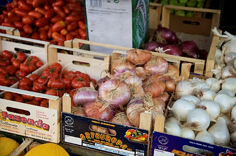 Onions for sale at Mercato del Capo Palermo Sicily