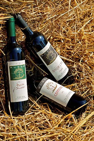 Bottles of Russo wine Suvereto Maremma Tuscany Italy
