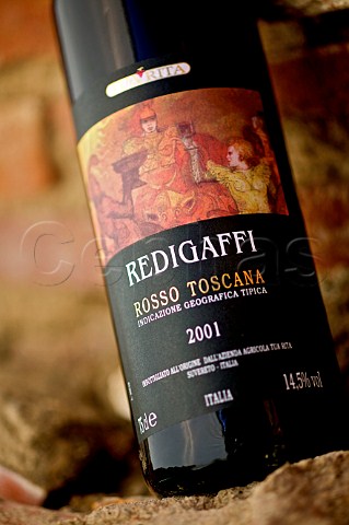 Bottle of Tua Rita Redigaffi Merlot Suvereto Tuscany Italy Val di Cornia