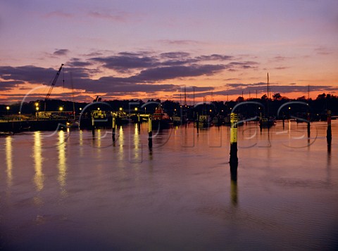 Sunset over Yarmouth Harbour  Isle of Wight England