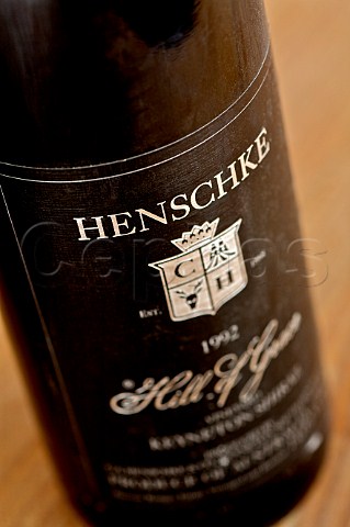 Detail of a bottle of Henschke 1992 Keyneton South Australia