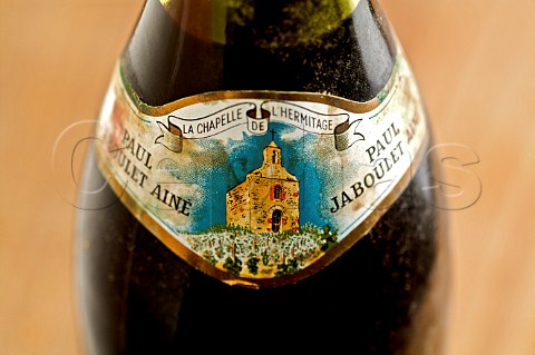 Detail of a bottle of 1978 Jaboulet La Chapelle Hermitage France