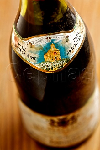 Detail of a bottle of 1978 Jaboulet La Chapelle Hermitage France