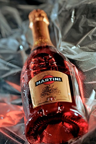 Bottle of Martini ros sparkling wine