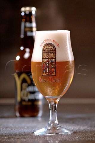 Glass of SaintMartin Belgian beer