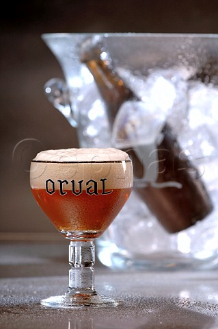 Glass of Orval Belgian Trappist beer