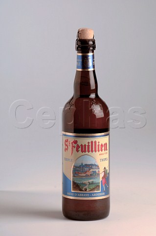 750ml bottle of St Feuillien tripel Belgian beer
