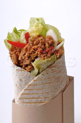 Mexican minced meat burrito