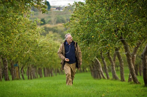 James Crowden Poet and author of Ciderland a book on West Country Cider in Julian Temperley Cider orchard   Burrow Hill Kingsbury Episcopi Somerset England