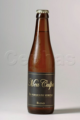 Bottle of Mea Culpa Blond Belgian beer