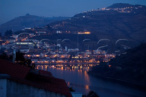 Pinhao and the Douro River at dusk Portugal  Douro  Port