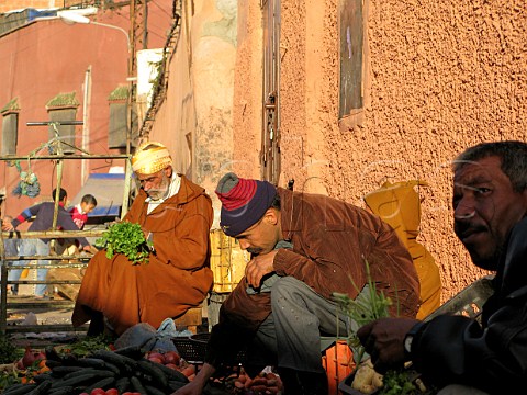 Herb market in Marrakech souk Morocco