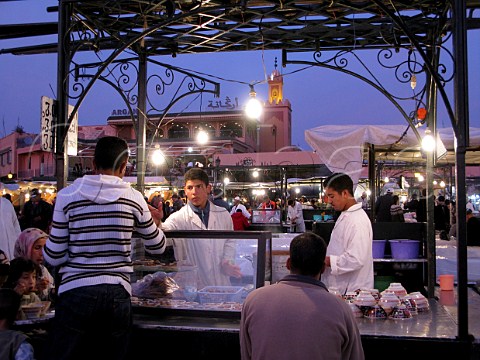 Food stall Marrakech market Morocco