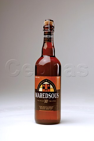 Bottle of Maredsous Tripel Belgian beer