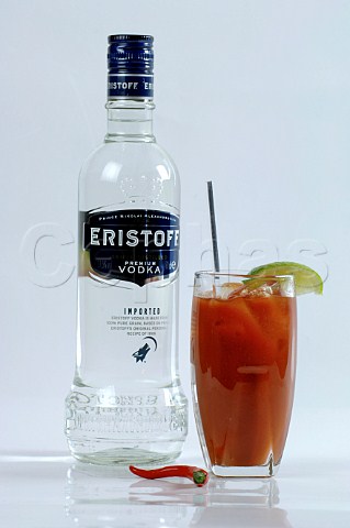Eristoff vodka and tomato juice cocktail