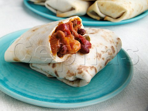 Three bean chilli burritto