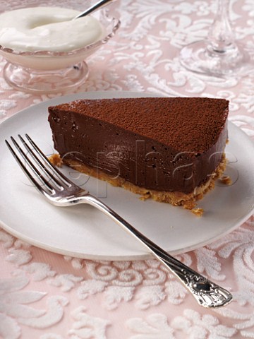 A slice of Chocolate truffle cake