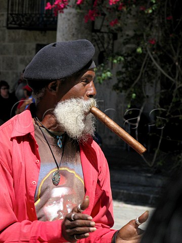 Man smoking cigar Havana Cuba