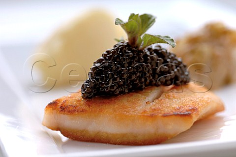 Caviar with baked fish