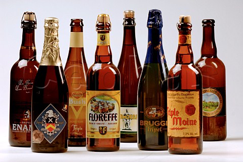 Variety of Belgian beers
