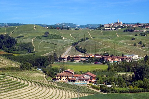 View from Renato Ratti Winery to Castiglione Falletto  La Morra Piemonte Italy  Barolo
