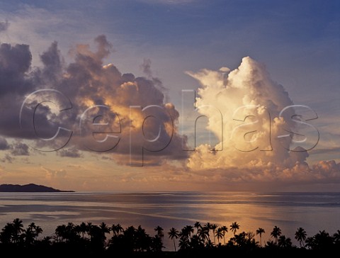 Storm clouds at sunrise Mana Island Fiji