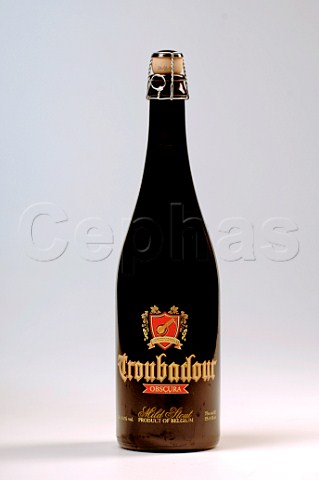 750ml bottle of Troubadour Obscura dark Belgian beer