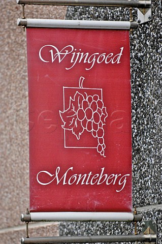 Sign outside Monteberg winery Dranouter Belgium