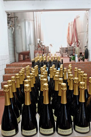 Bottles of Chapittel sparkling wine of Witte Kapittel Belgium