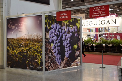 Cephas Picture Library images at entrance to the London International Wine Fair Excel London 2009