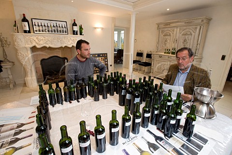 Michel Rolland right tasting at Chteau le Bon Pasteur Pomerol France Bordeaux
